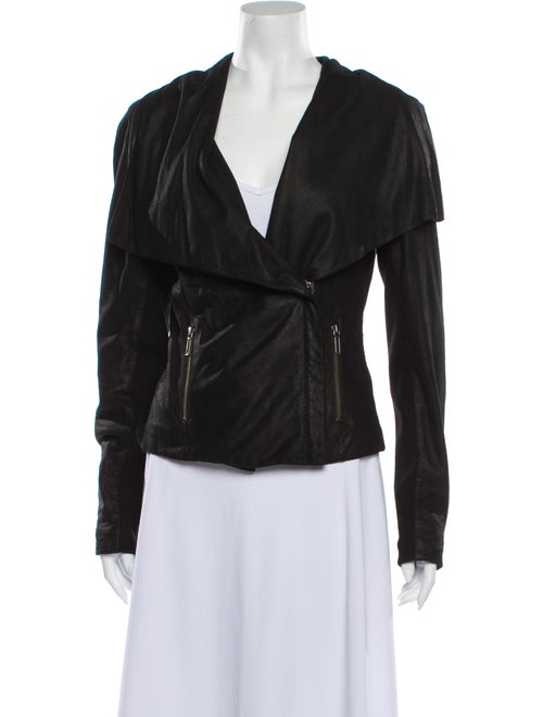 Vince Leather Biker Jacket Black