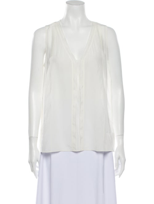 Vince Silk V-Neck Blouse White