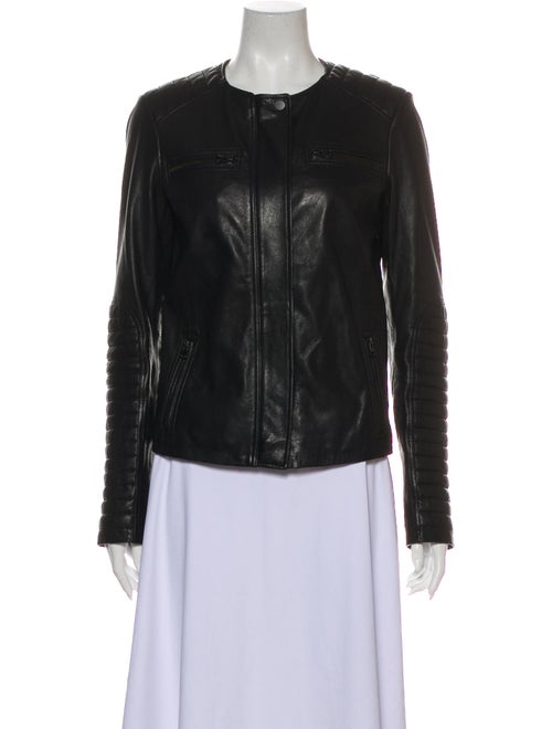 Vince Leather Biker Jacket Black