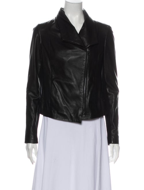 Vince Leather Biker Jacket Black