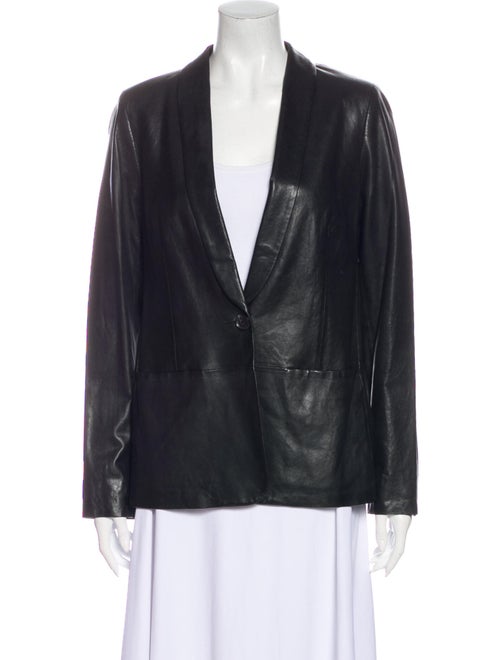 Vince Leather Blazer Black