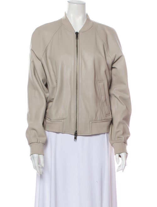 Vince Lamb Leather Bomber Jacket