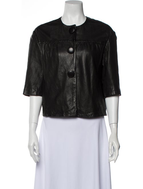 Vince Leather Evening Jacket Black