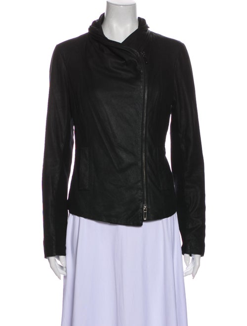 Vince Leather Biker Jacket Black