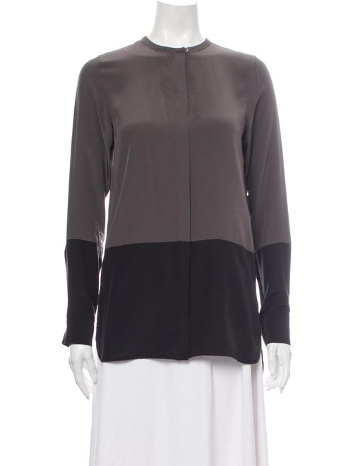 Vince Silk Crew Neck Blouse Grey