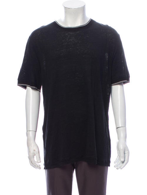 Vince Linen Crew Neck T-Shirt w/ Tags Black