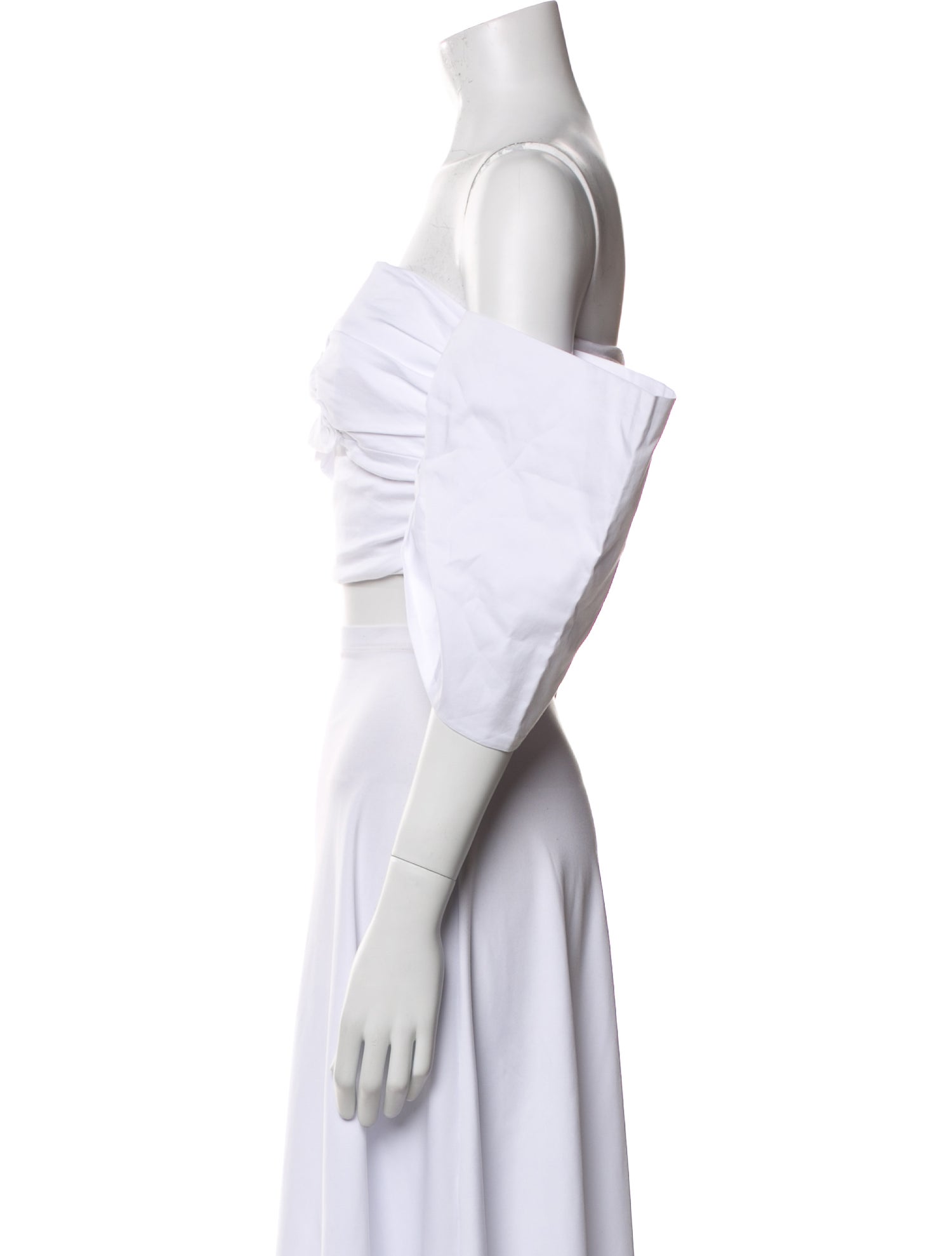 Violante Nessi Off-The-Shoulder Short Sleeve Crop Top