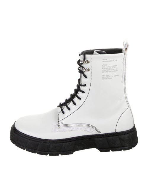 VIRÓN Leather Raw-Edge Trim Lace-Up Boots