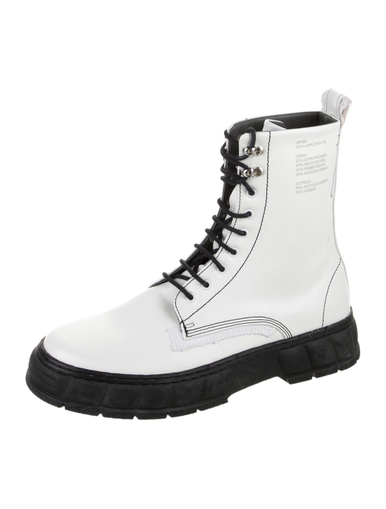 VIRÓN Leather Raw-Edge Trim Lace-Up Boots