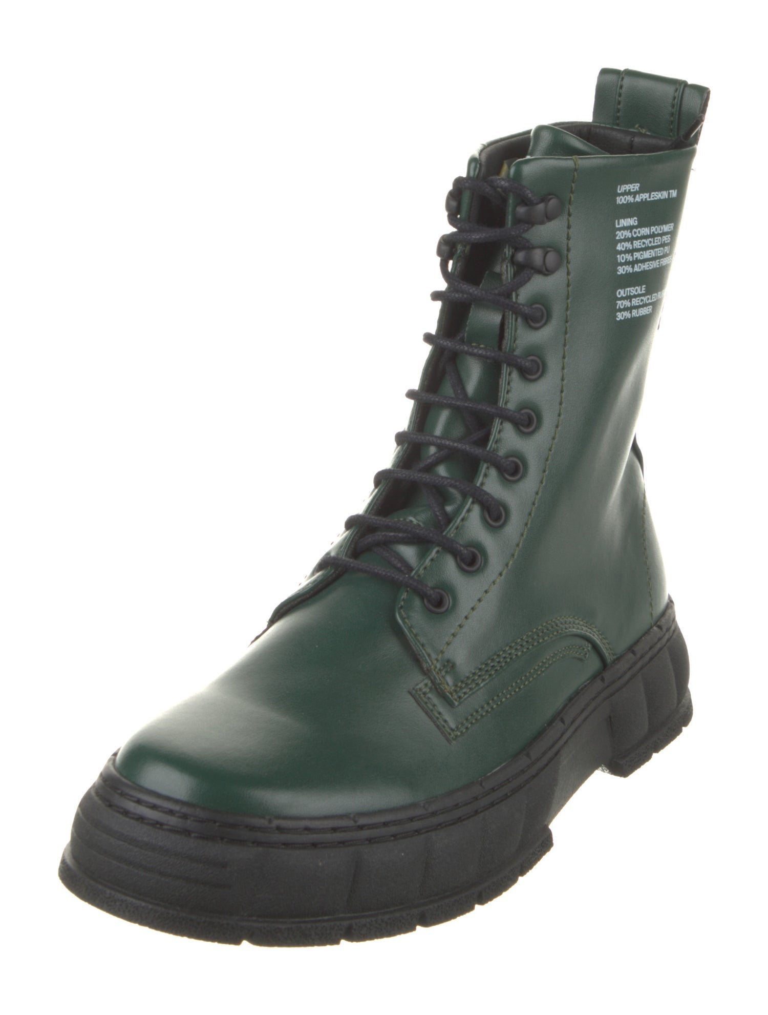 VIRÓN Leather Graphic Print Combat Boots w/ Tags