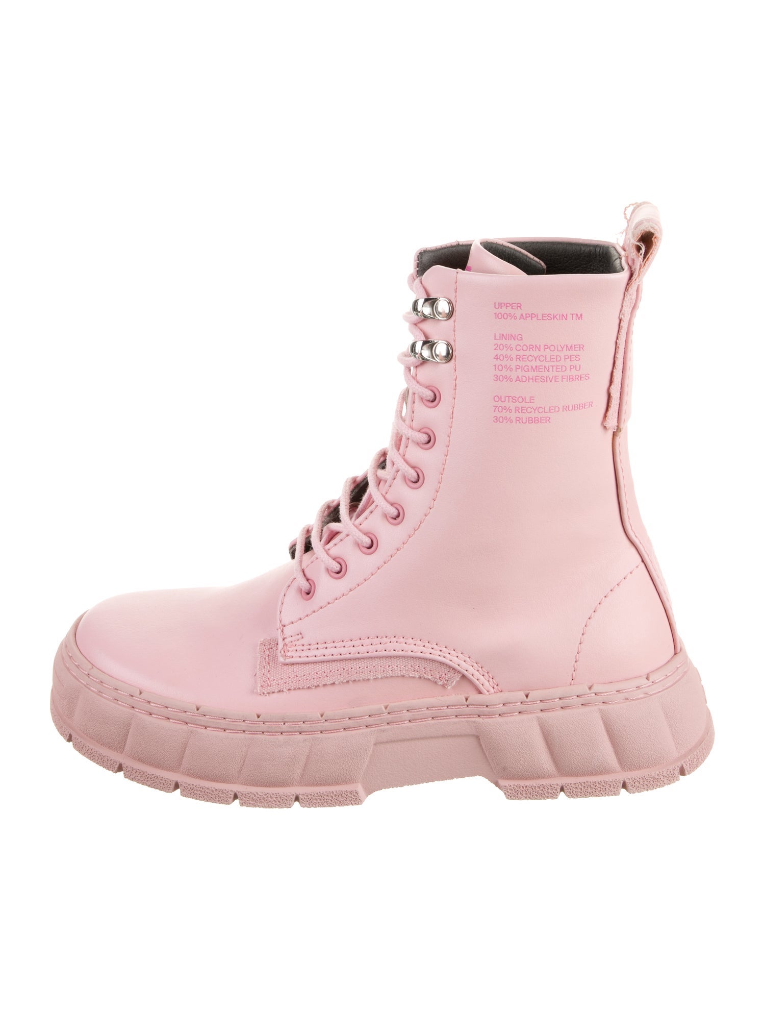 VIRÓN Leather Graphic Print Combat Boots