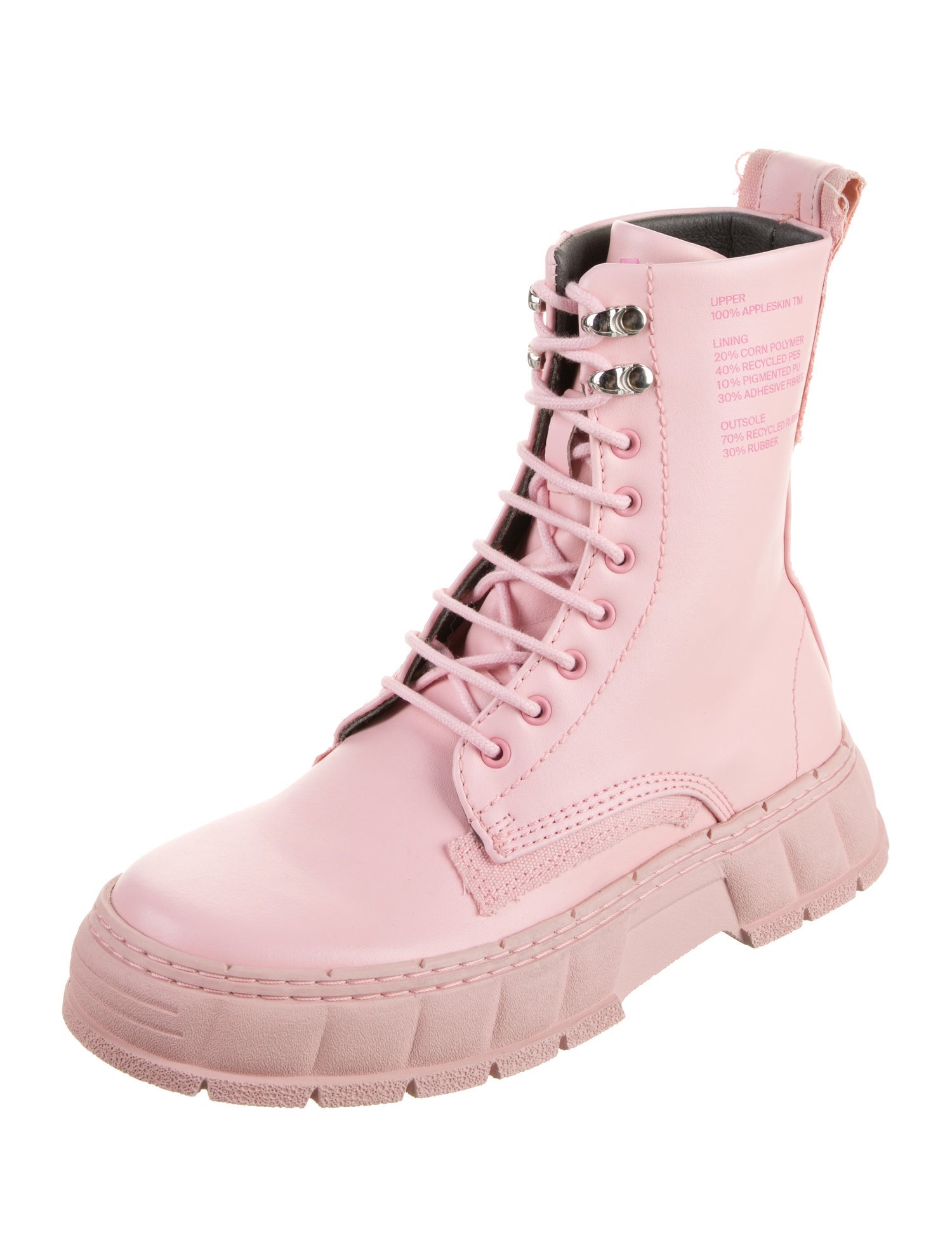 VIRÓN Leather Graphic Print Combat Boots