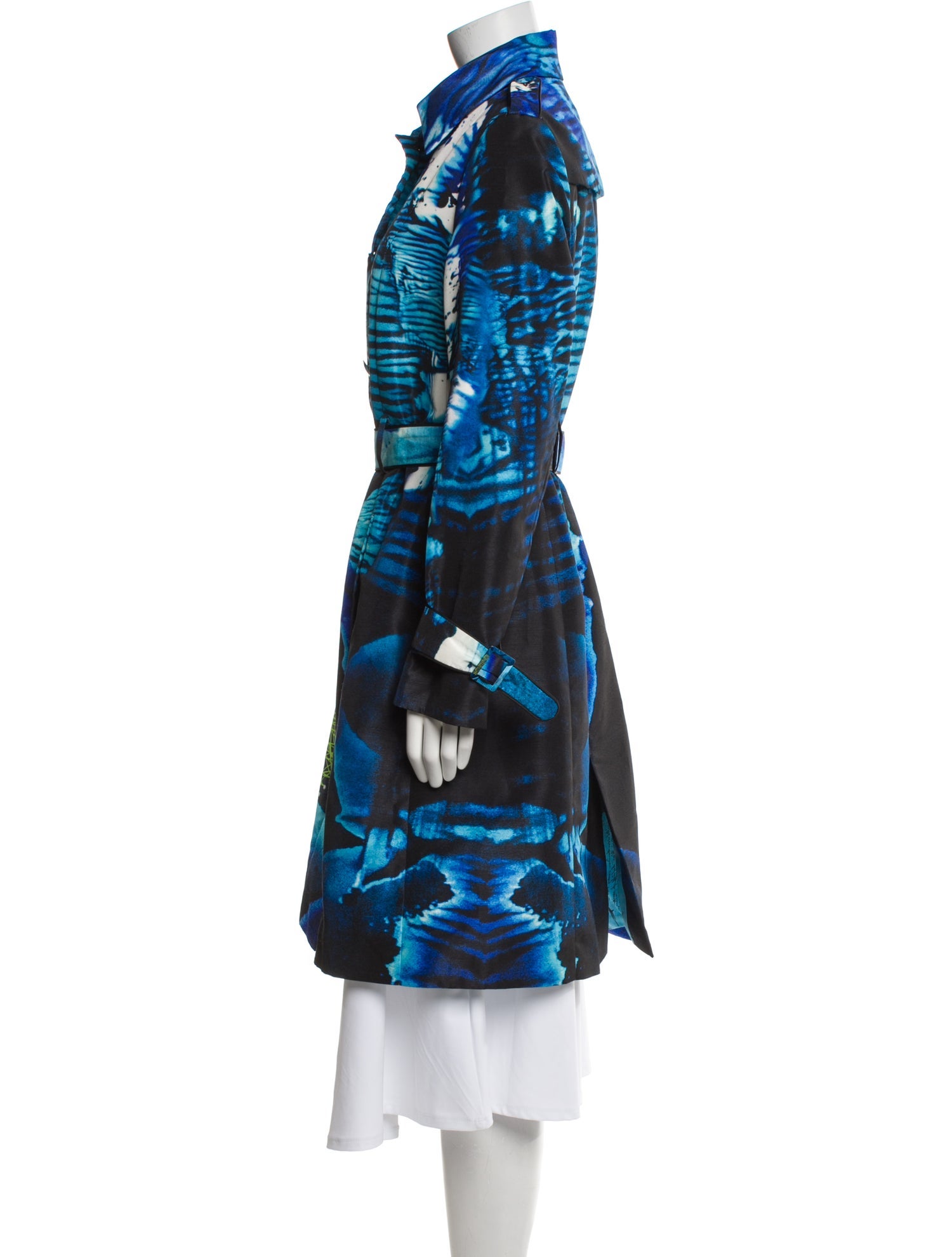 Vanessa G. Tie-Dye Print Trench Coat