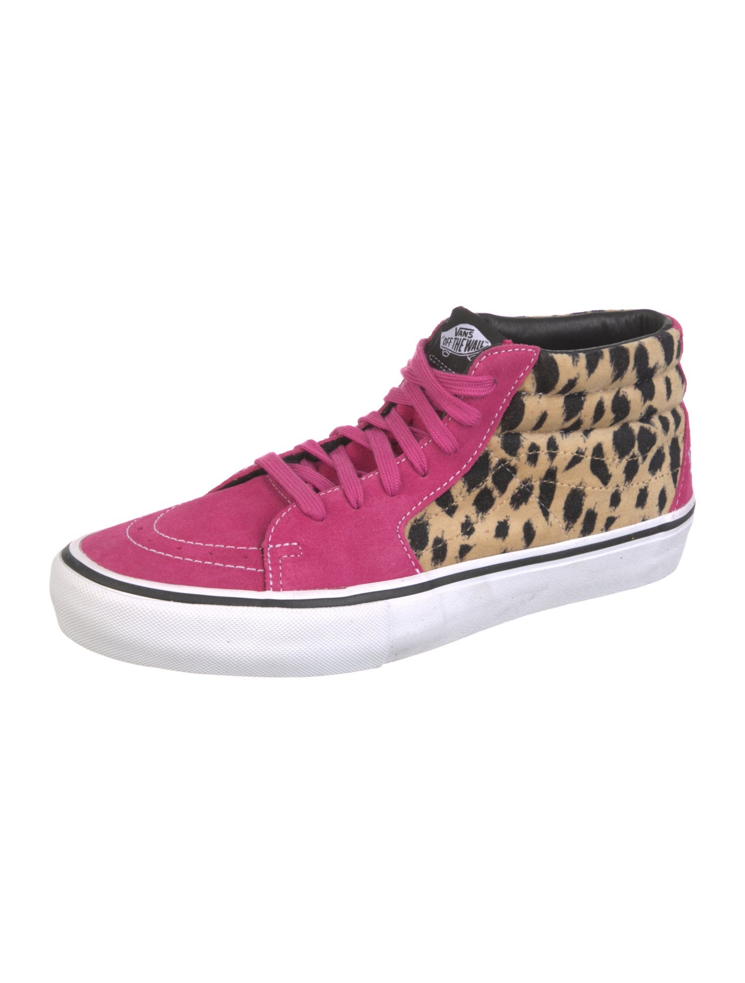 Vans x Supreme Sk8-Mid Pro 'Cheetah Velvet' Pink Sneakers w/ Tags
