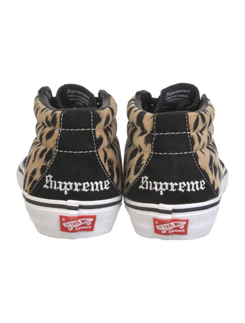 Vans x Supreme Sk8-Mid Pro 'Cheetah Velvet Black' Sneakers