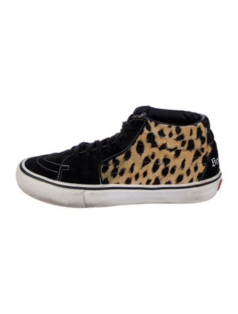 Vans x Supreme Sk8-Mid Velvet Leopard Sneakers