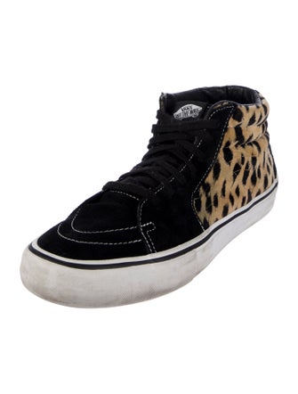 Vans x Supreme Sk8-Mid Velvet Leopard Sneakers