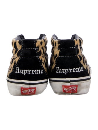 Vans x Supreme Sk8-Mid Velvet Leopard Sneakers