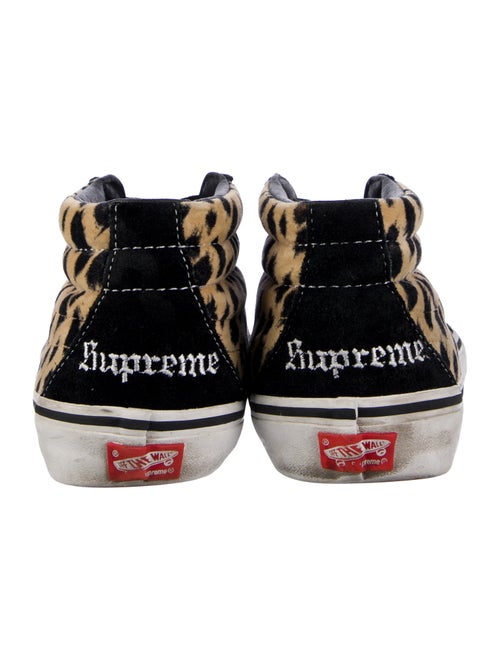 Vans x Supreme Sk8-Mid Velvet Leopard Sneakers