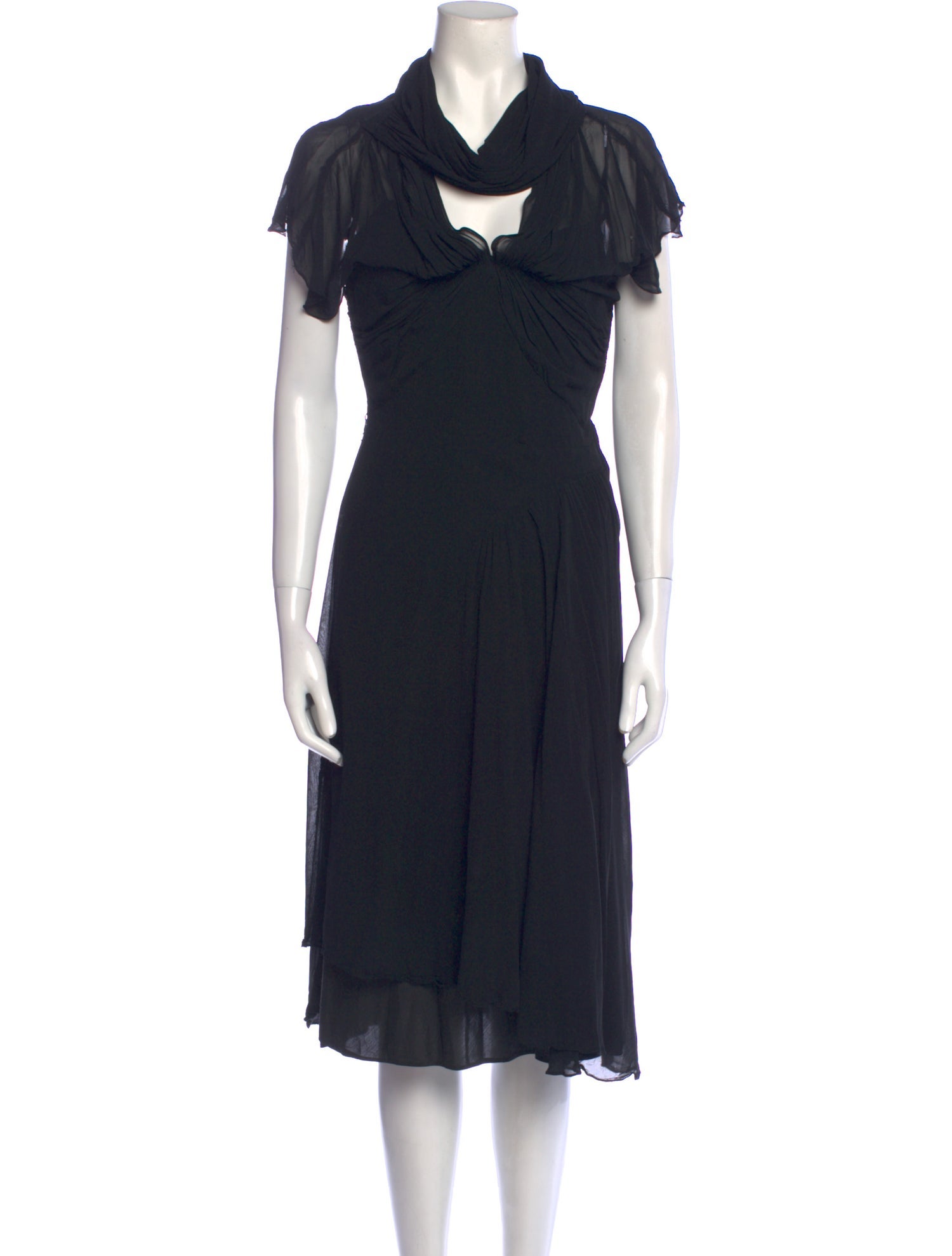 Vintage - Unbranded Cowl Neck Knee-Length Dress