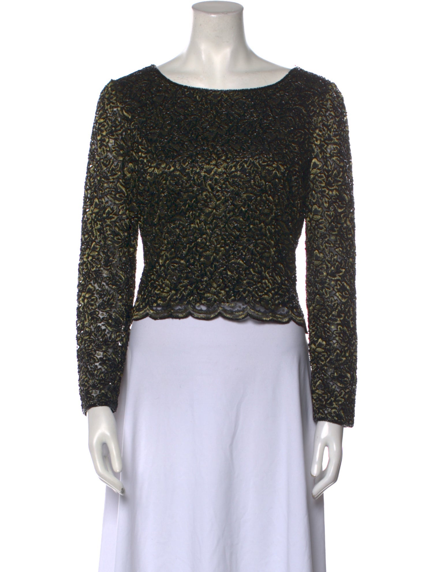 Vintage - Unbranded Vintage Bateau Neckline Crop Top