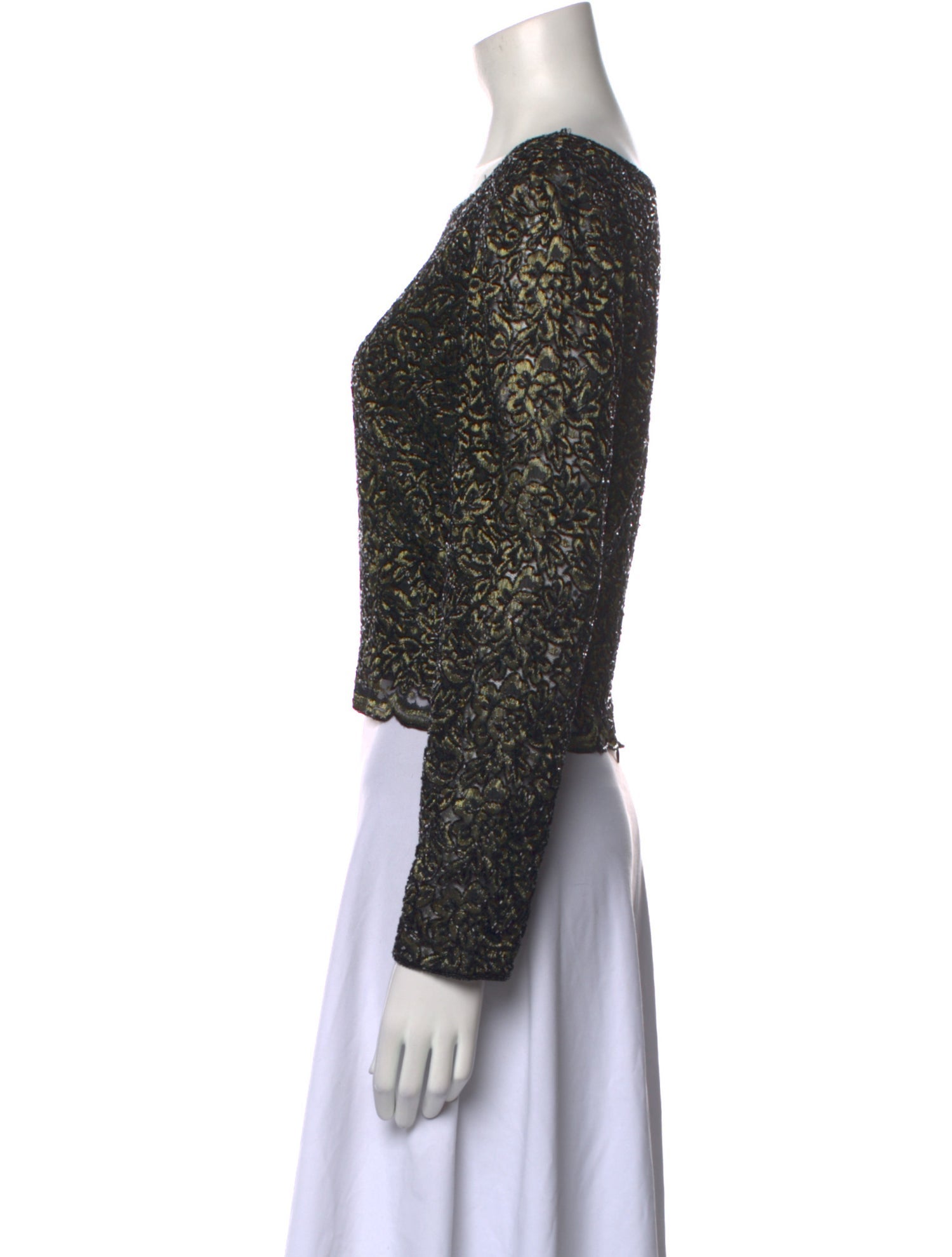 Vintage - Unbranded Vintage Bateau Neckline Crop Top