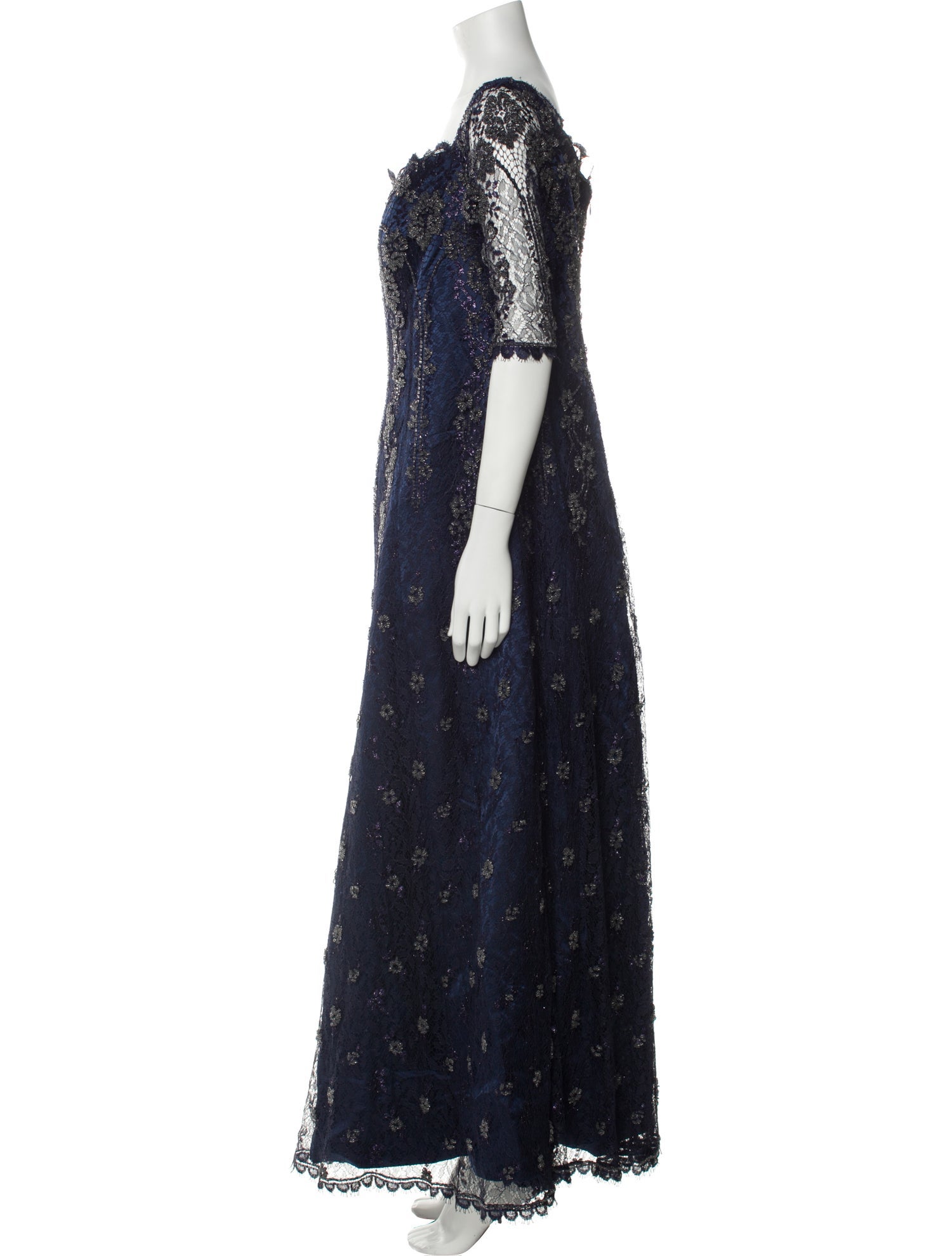 Vintage - Unbranded Lace Pattern Long Dress