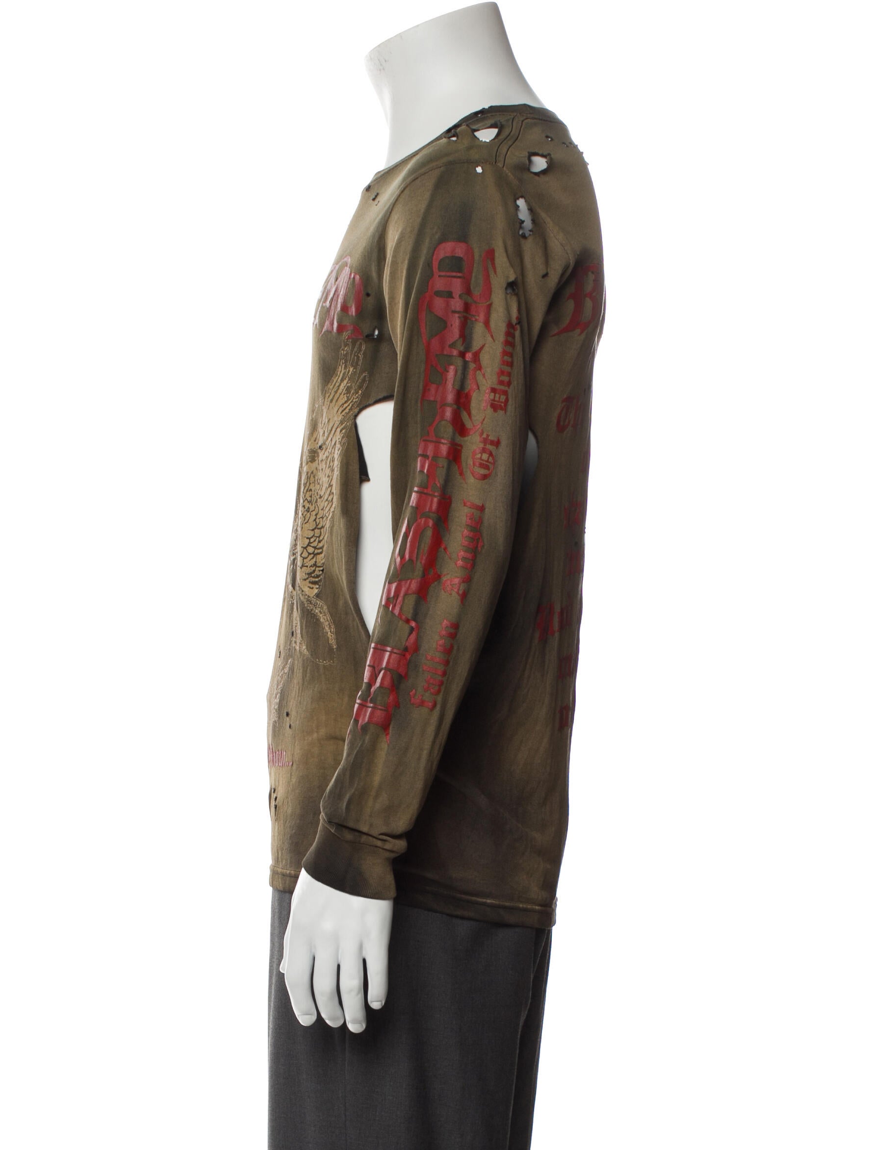 Curated by The RealReal Graphic Print Crew Neck Henley