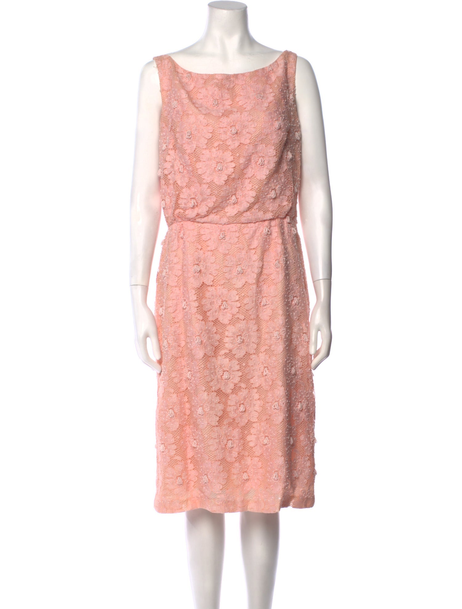 Vintage - Unbranded Lace Pattern Knee-Length Dress
