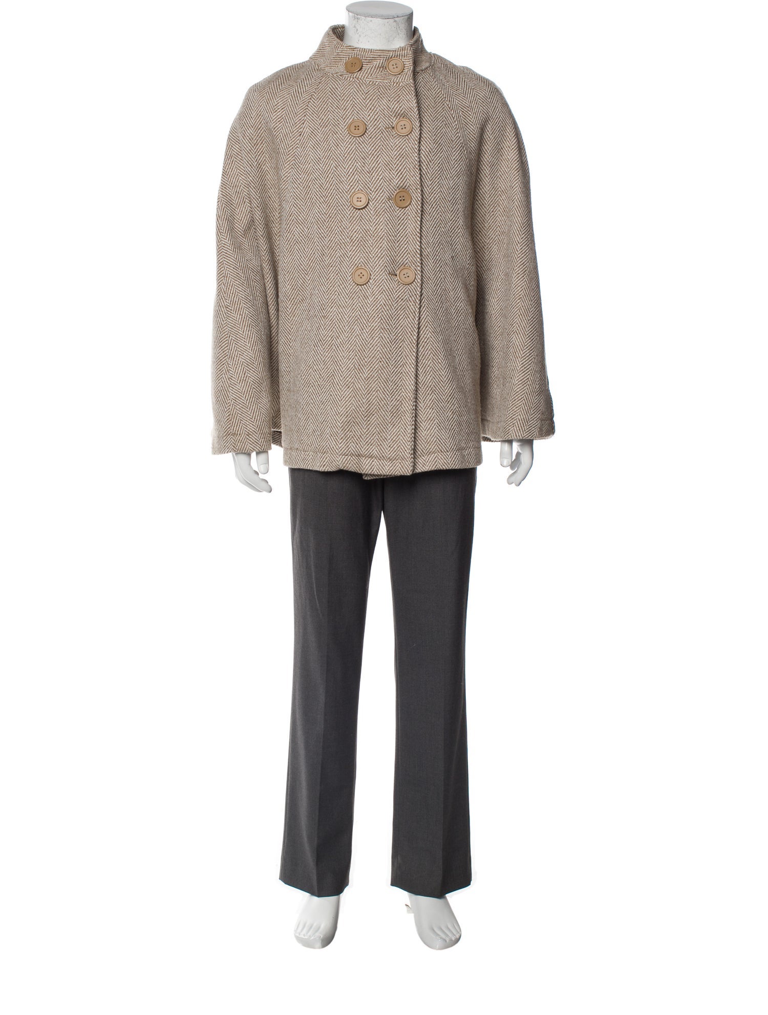 Vintage - Unbranded Vintage Houndstooth Print Peacoat