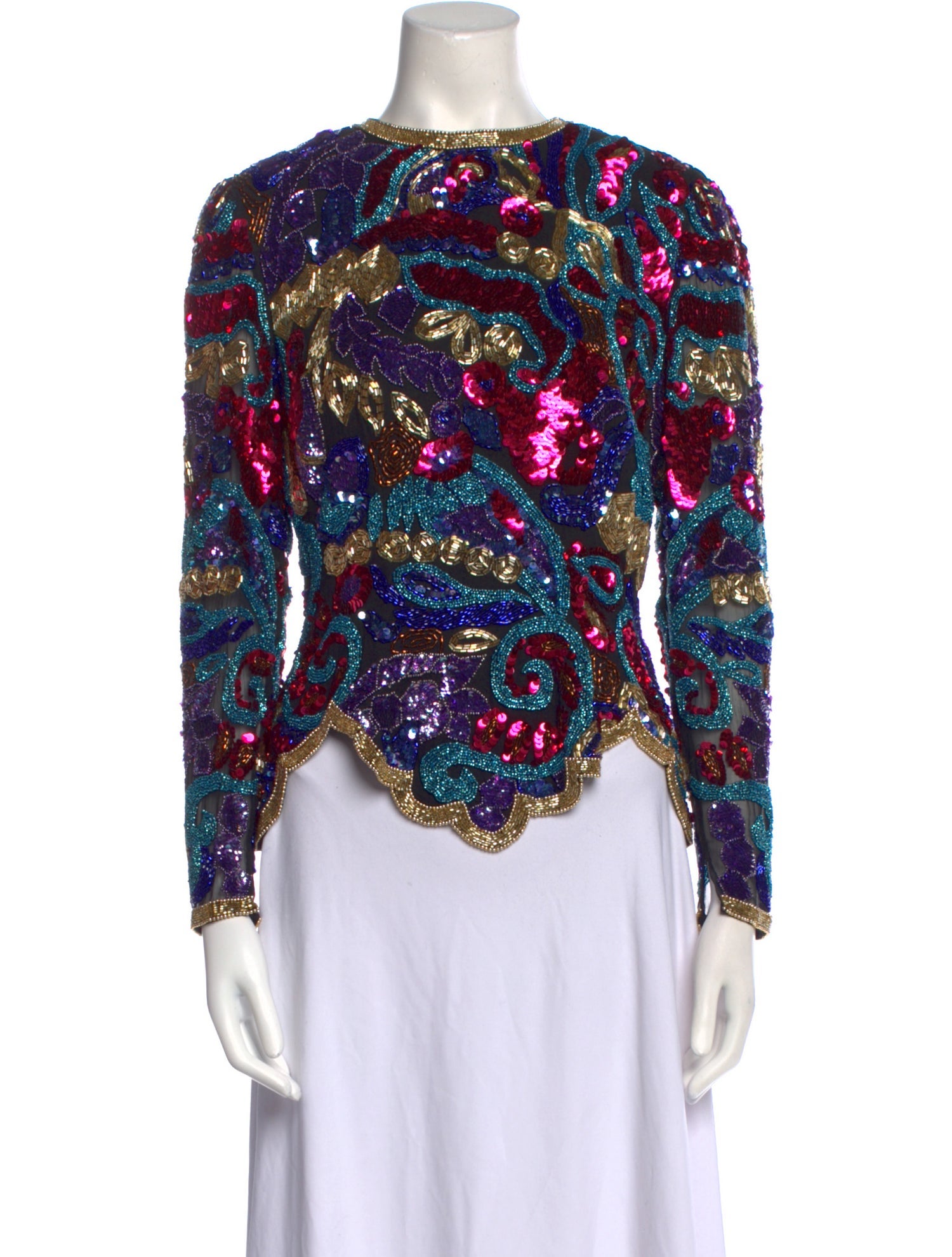 Black Tie Oleg Cassini Vintage 1980's Blouse