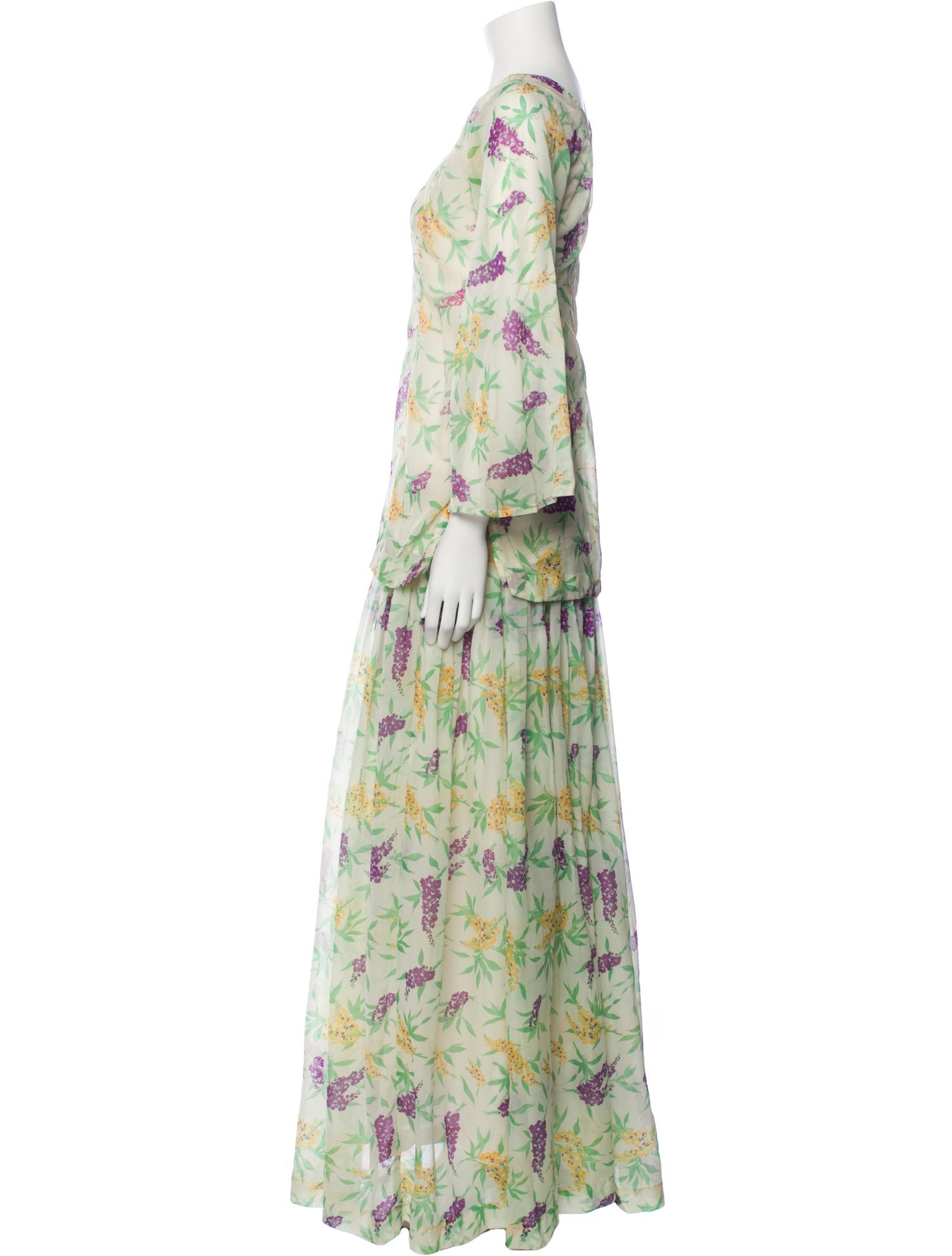 Vintage - Unbranded Vintage Floral Print Skirt Set