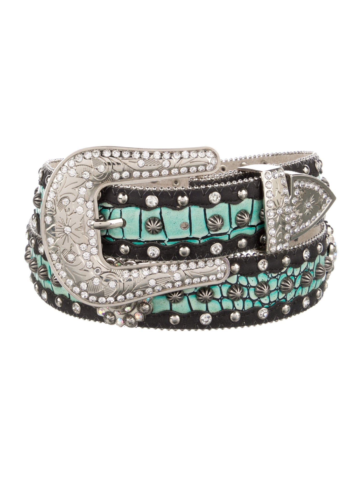 Genuine Crystalized Leather Belt