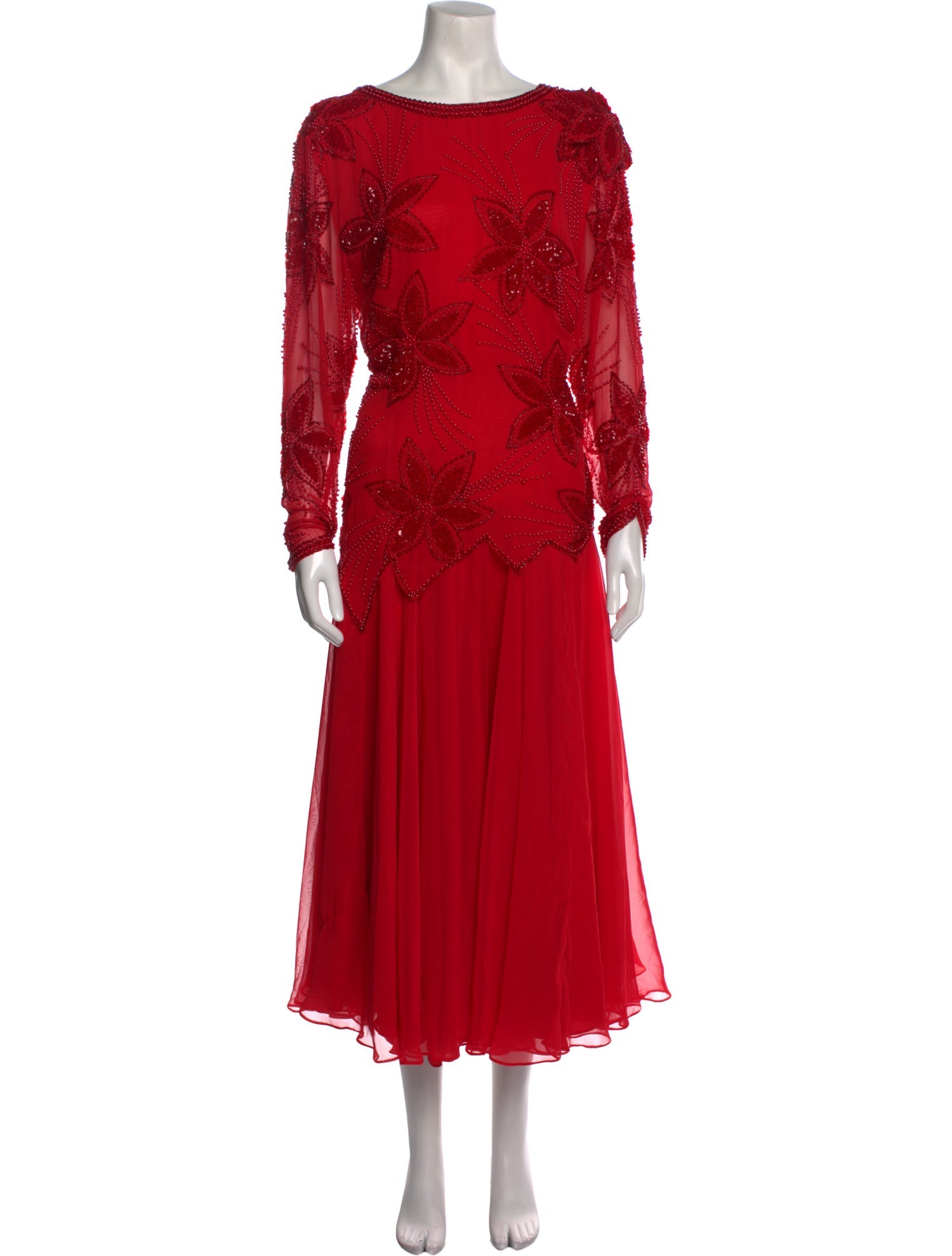 Vintage - Unbranded Bateau Neckline Long Dress