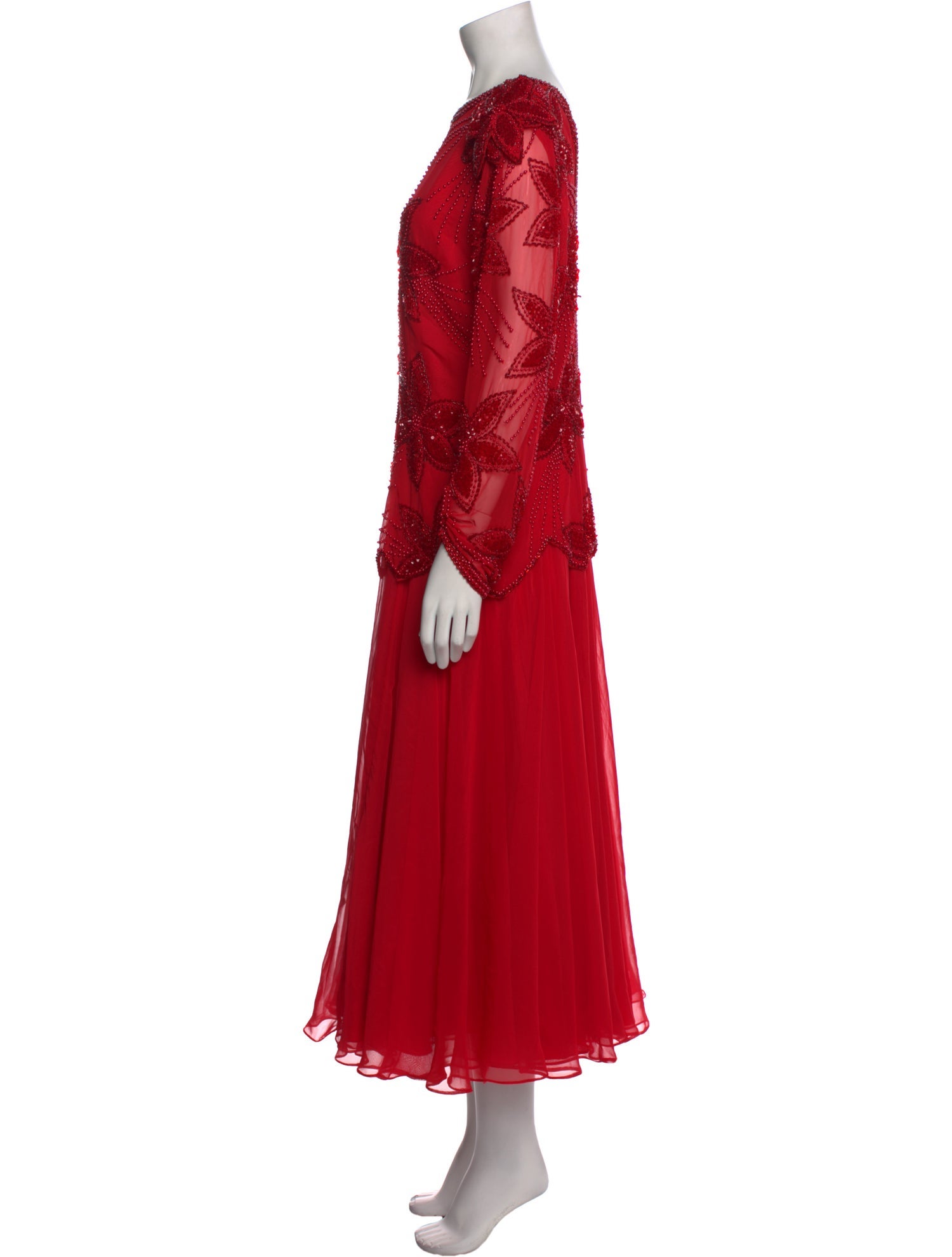 Vintage - Unbranded Bateau Neckline Long Dress