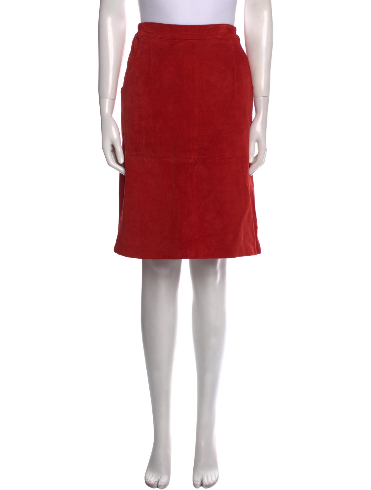 Vintage - Unbranded Leather Knee-Length Skirt