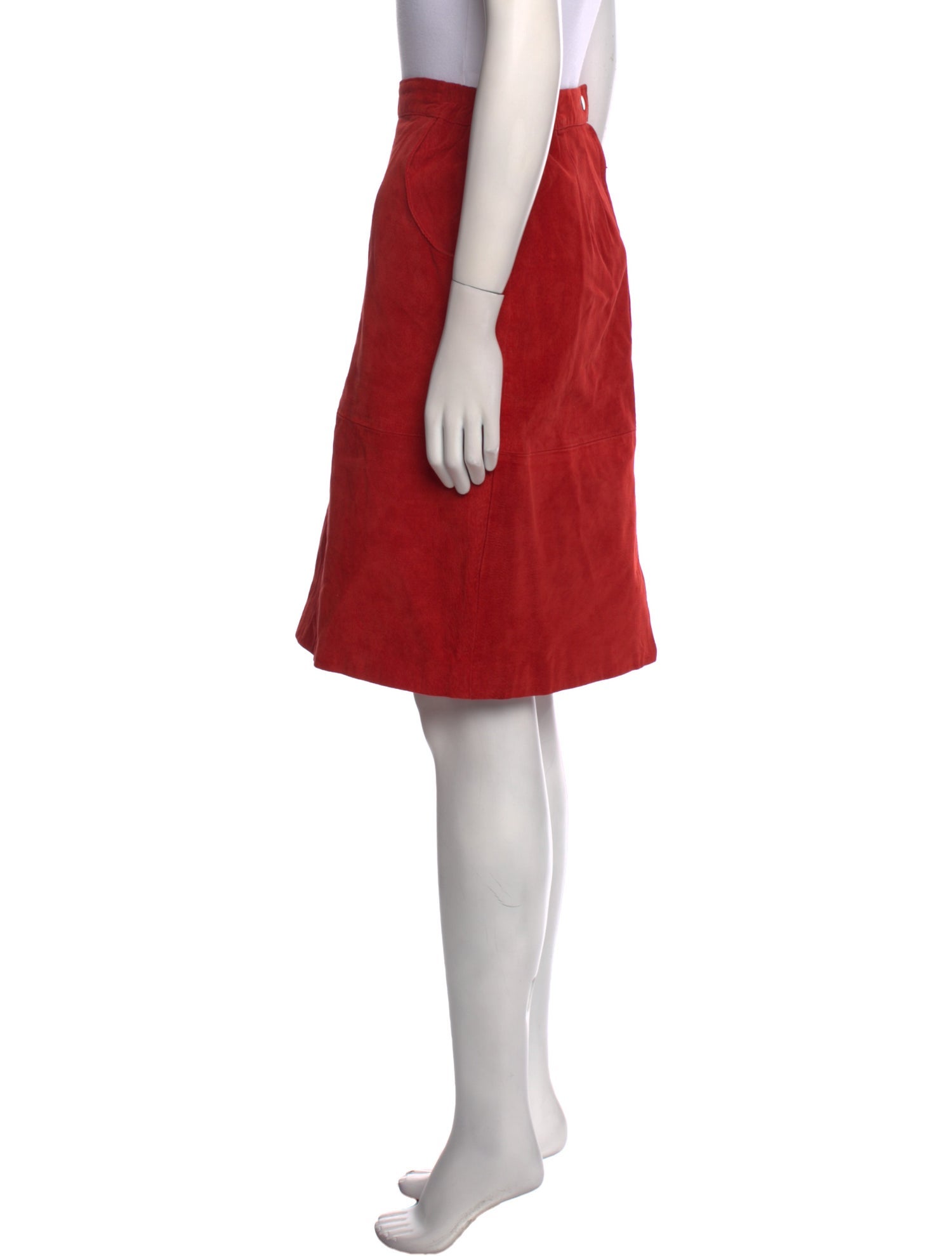 Vintage - Unbranded Leather Knee-Length Skirt