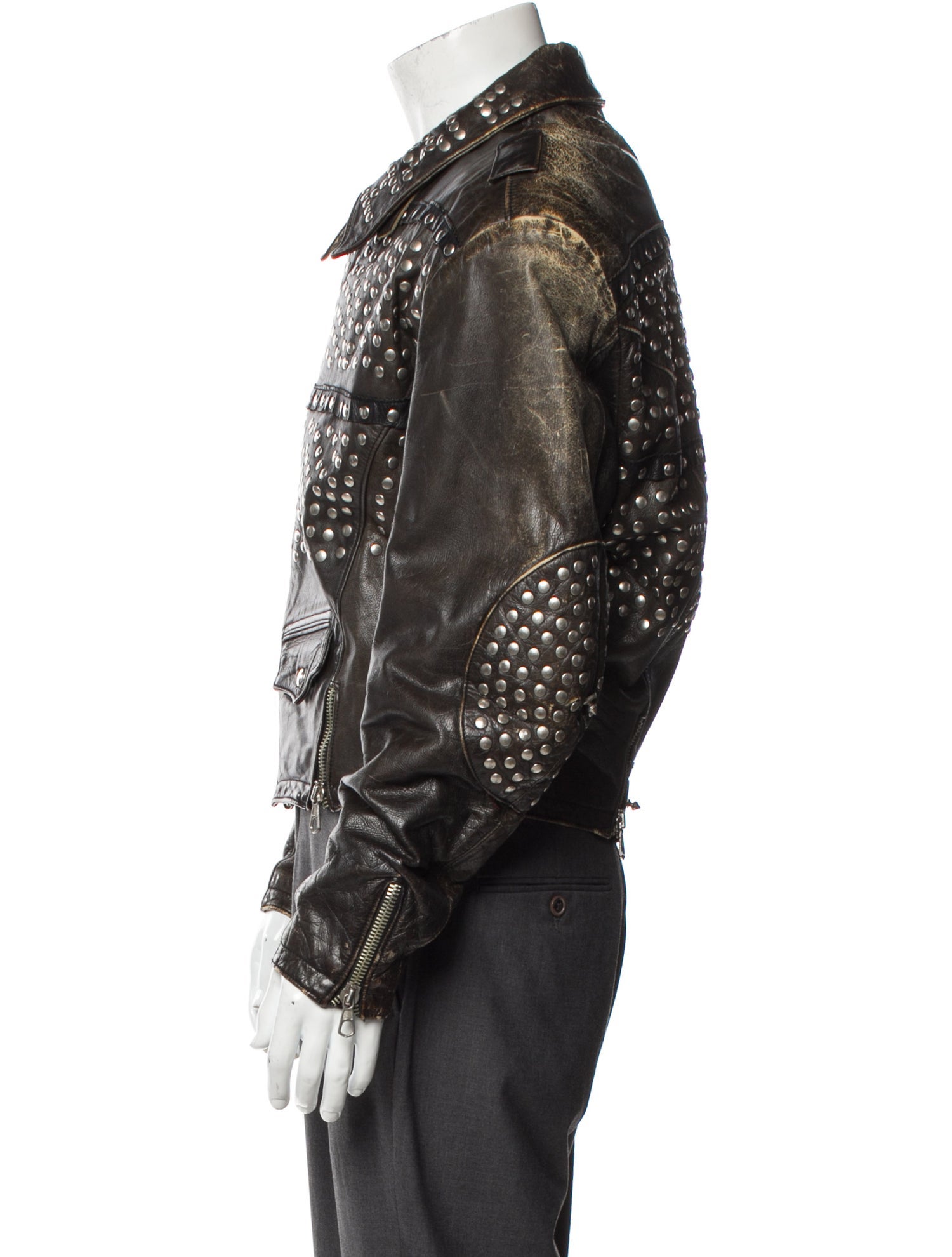 Vintage - Unbranded Graphic Print Moto Jacket