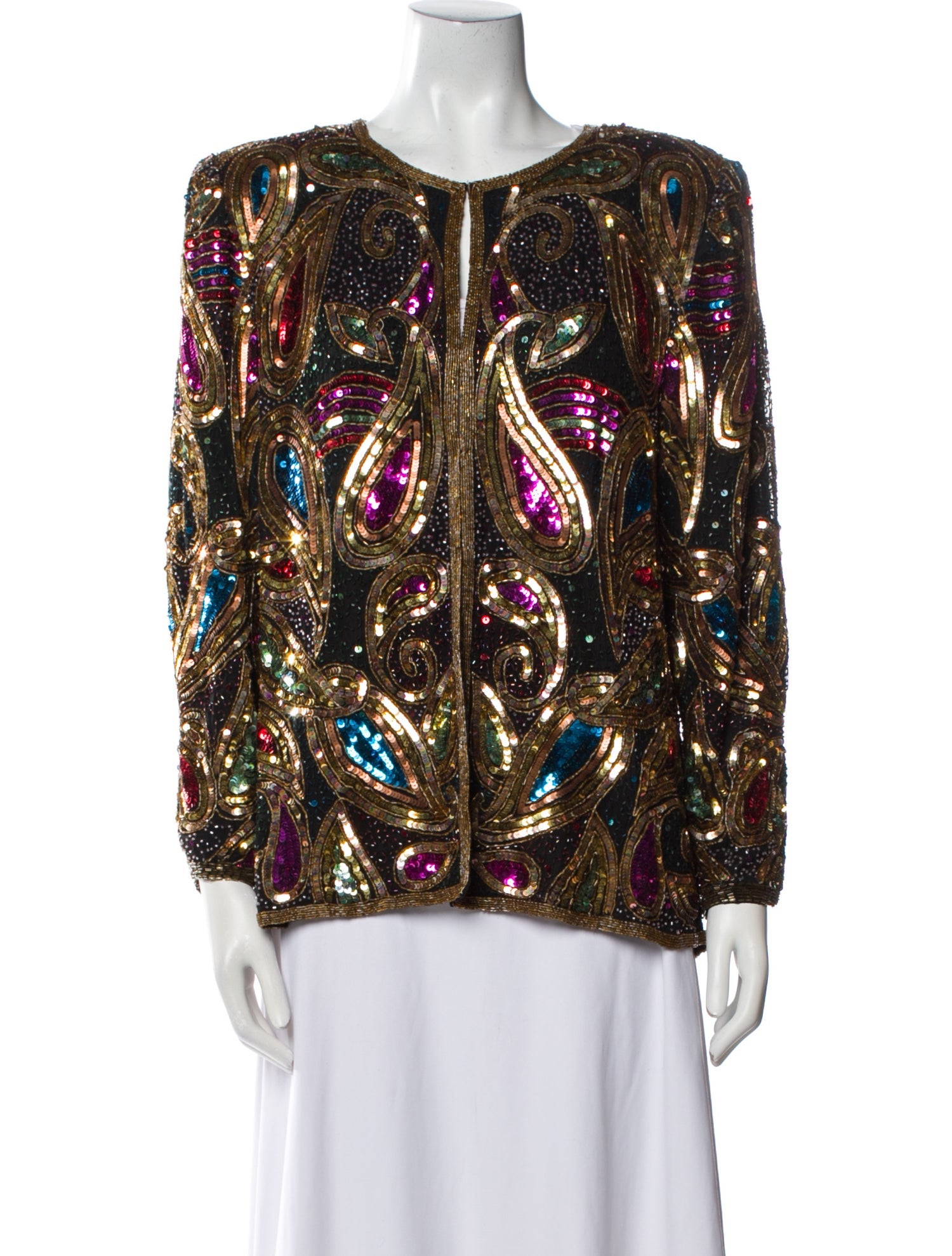 Vintage - Unbranded Silk Printed Evening Jacket