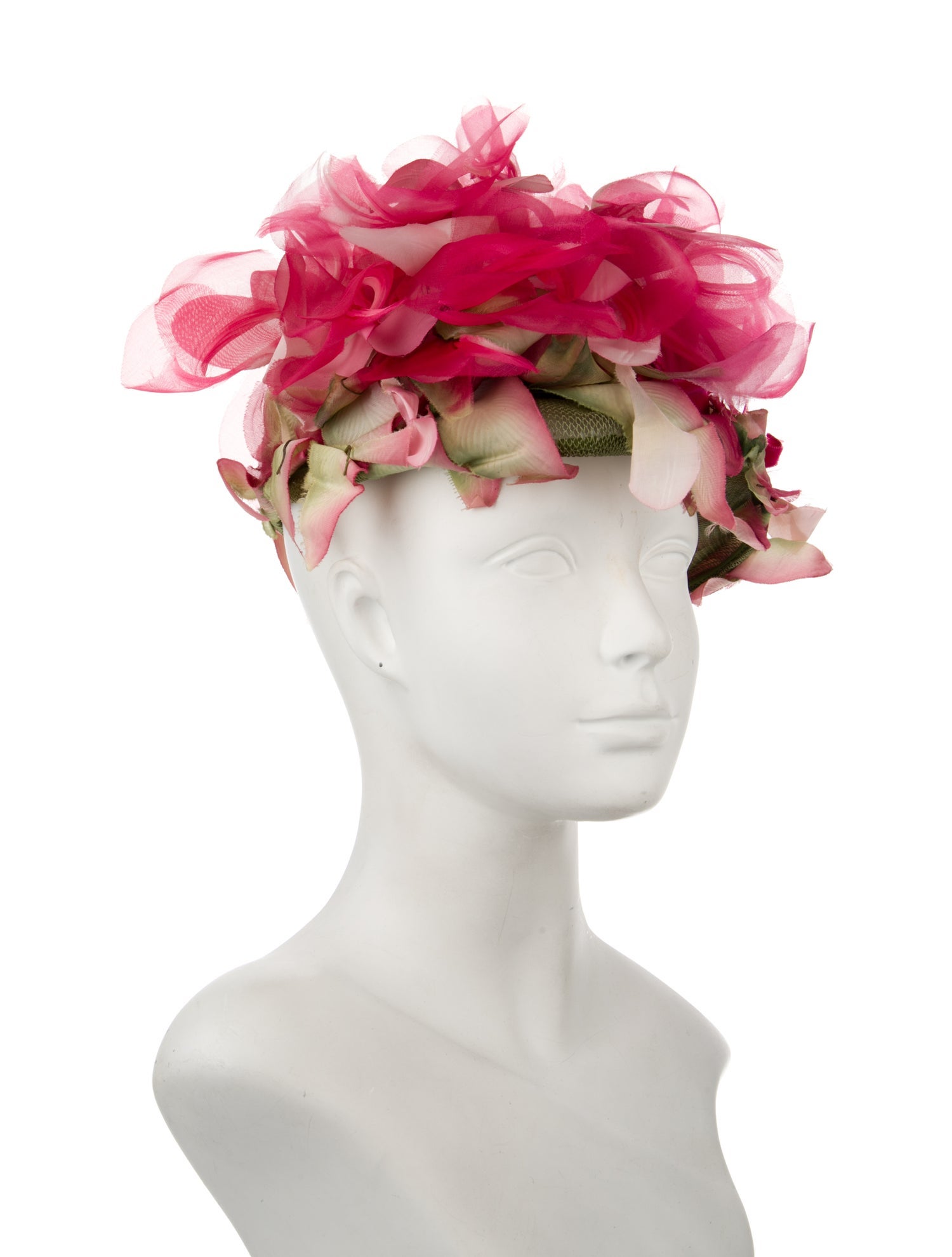 Vintage - Unbranded Mesh Accent Flat Crowned Top Hat With Embroided Accent Throughout