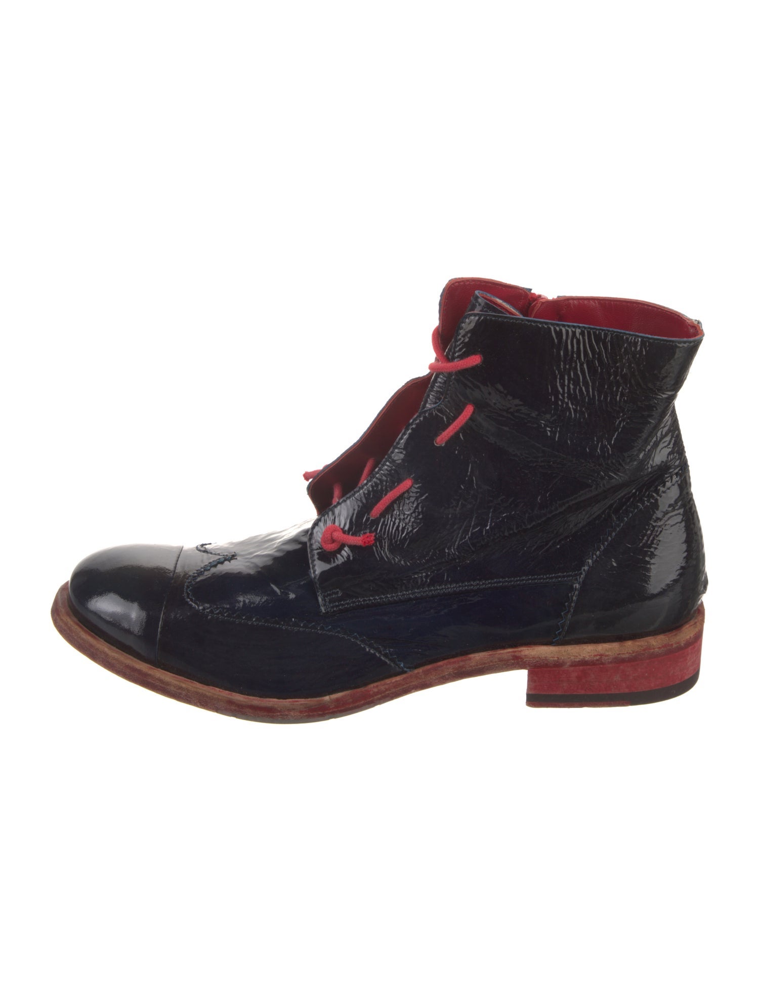 Bed Stu Cobbler Patent Leather Combat Boots
