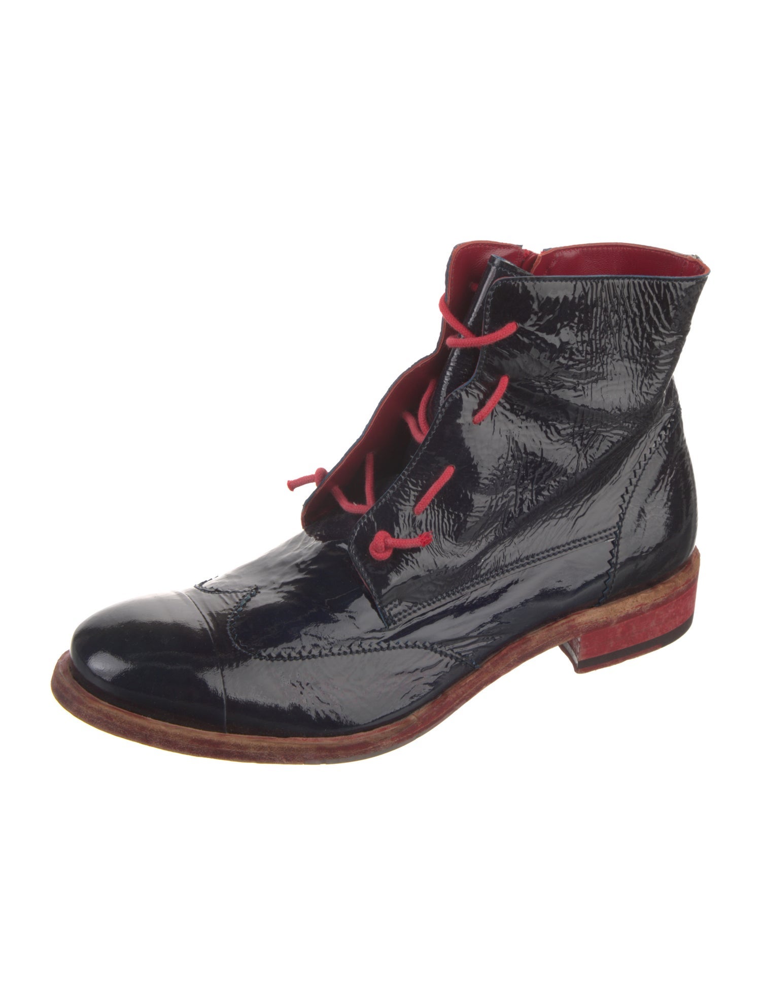 Bed Stu Cobbler Patent Leather Combat Boots