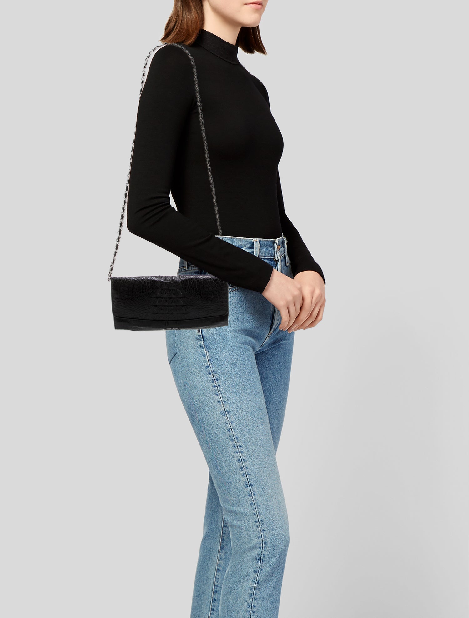 Saint Laurent Micro Raffia Uptown Pouch - Brown Clutches