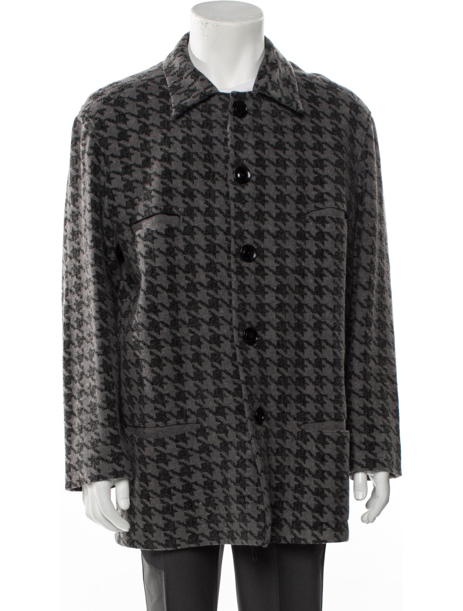 Vintage - Unbranded Vintage Houndstooth Print Overcoat