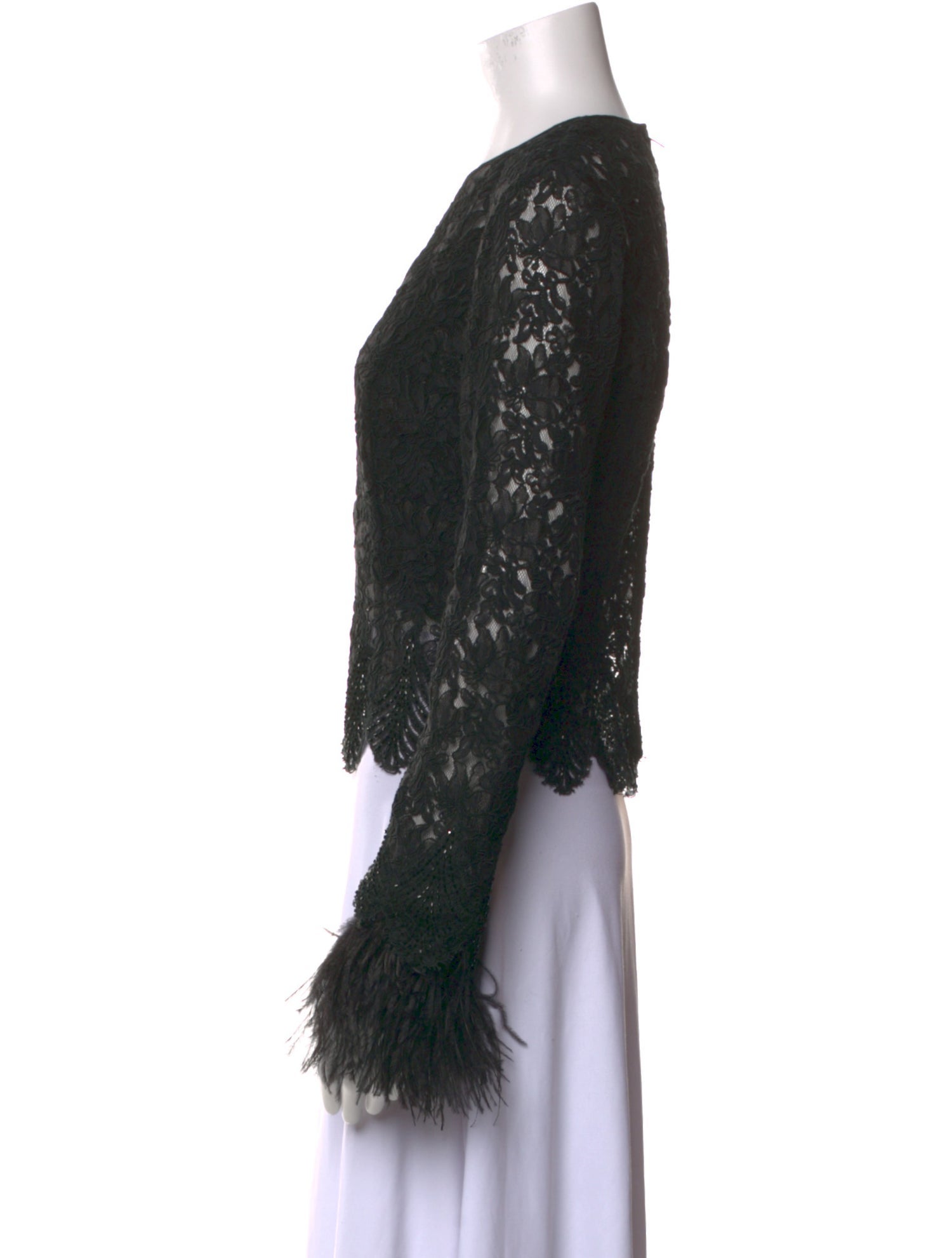 Vintage - Unbranded Vintage Lace Pattern Crop Top