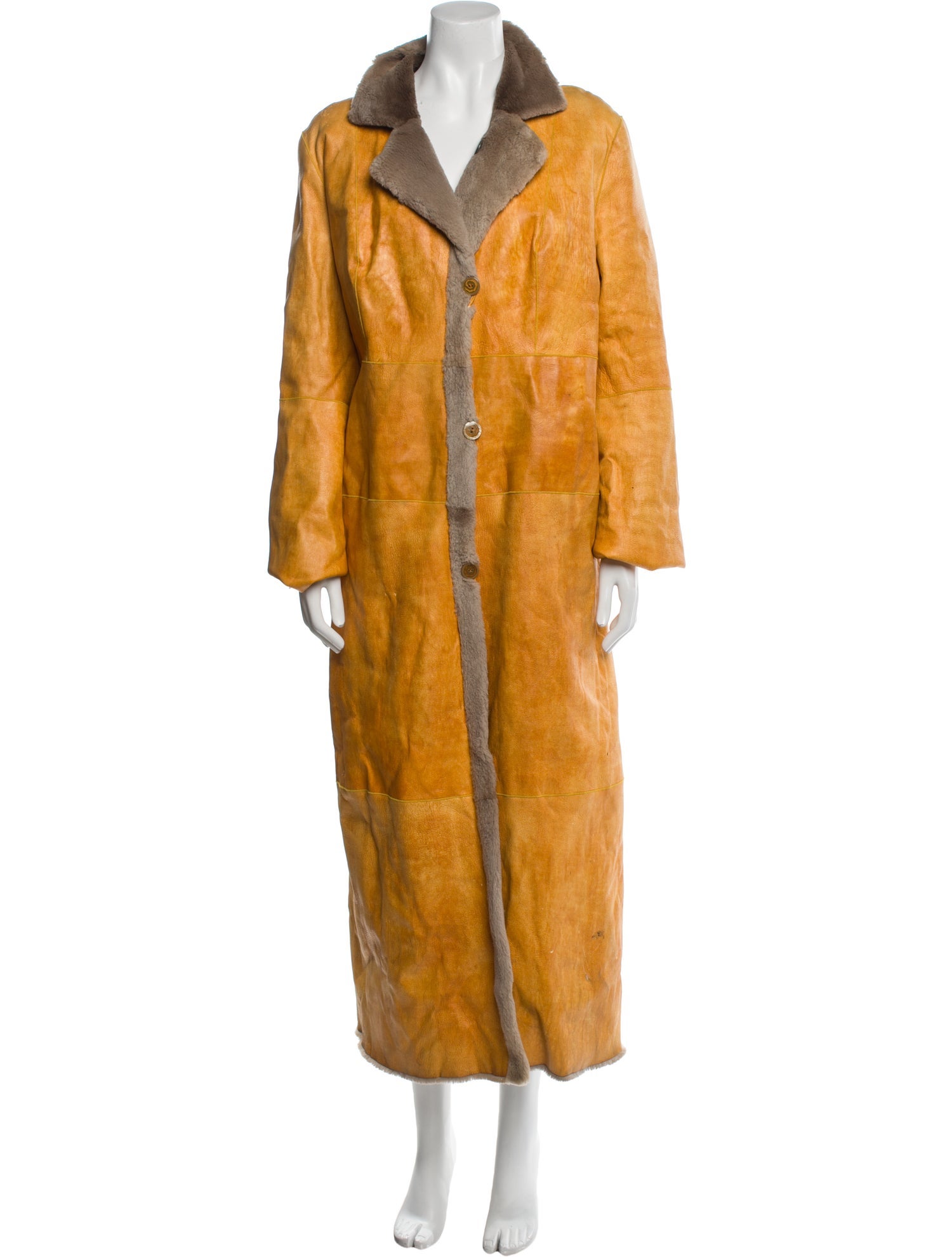 Vintage - Unbranded Leather Faux Fur Coat