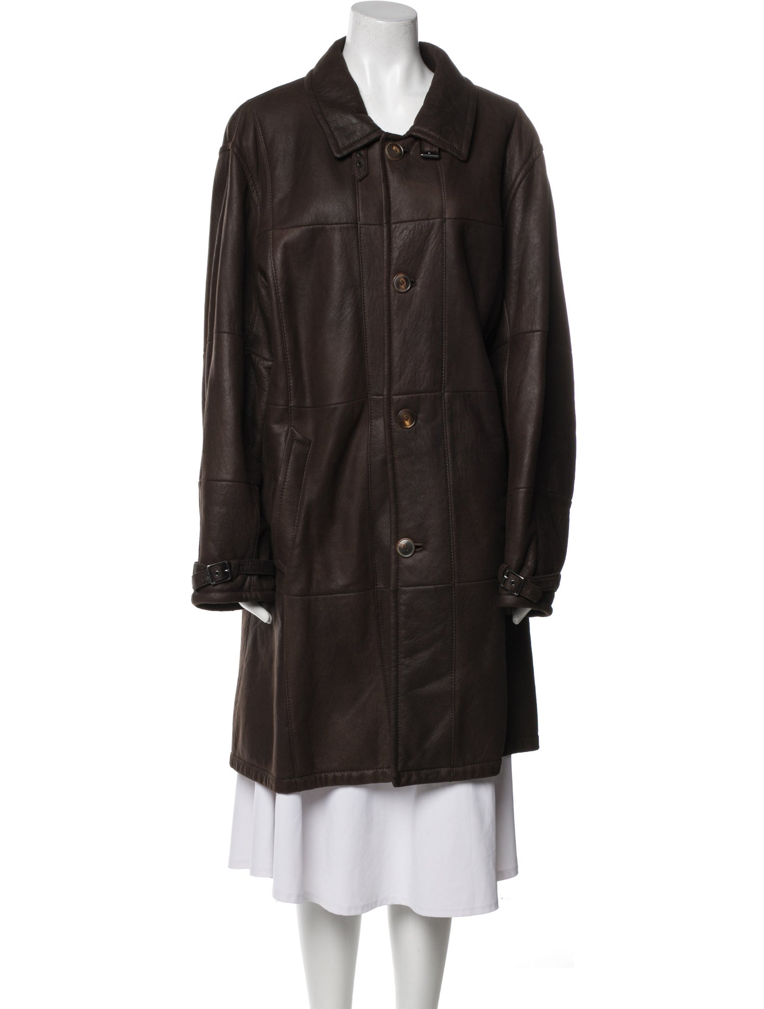 Vintage - Unbranded Leather Trench Coat