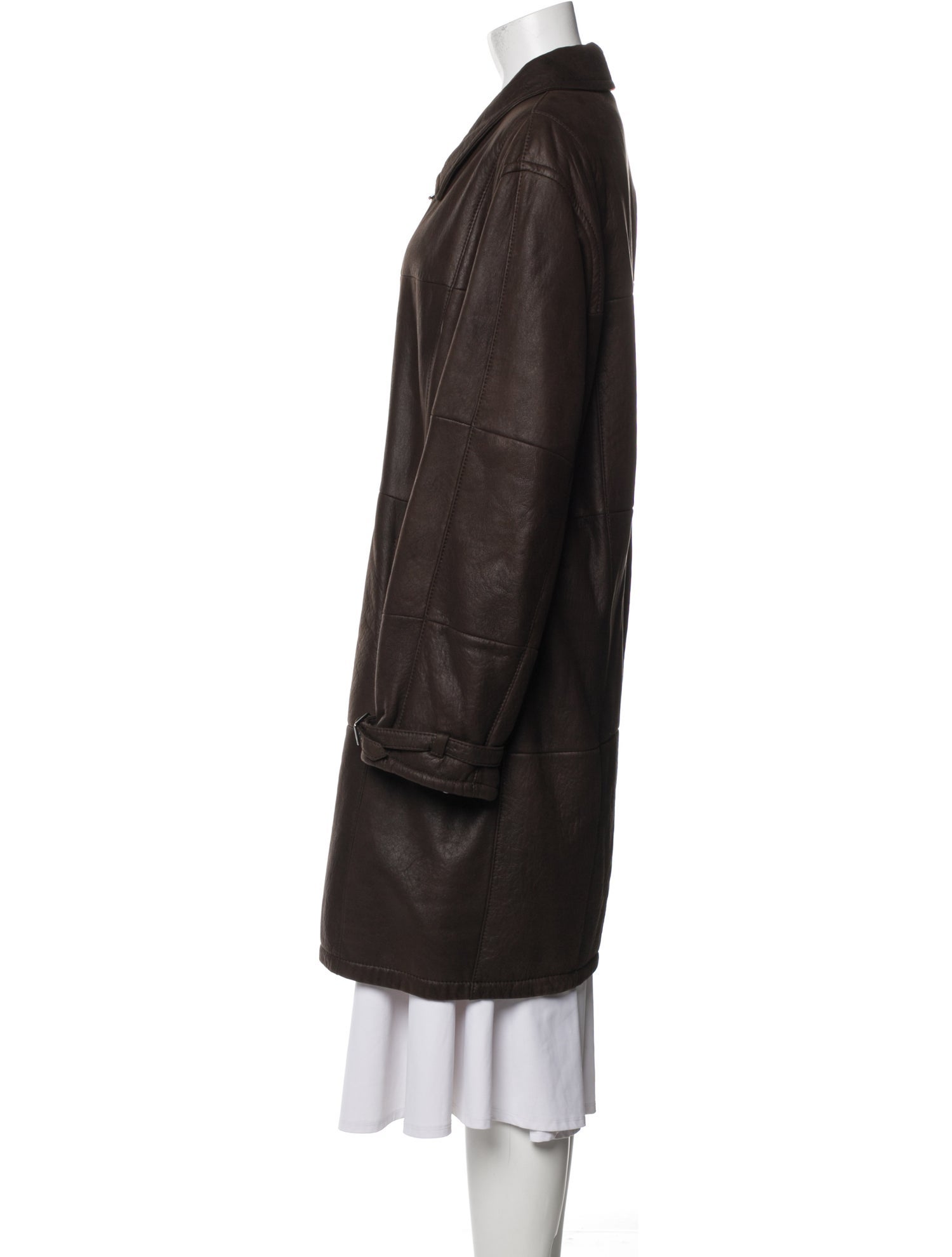 Vintage - Unbranded Leather Trench Coat