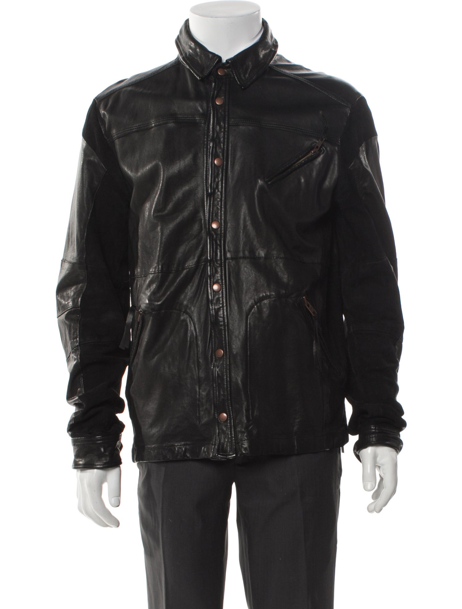 Vintage - Unbranded Vintage Leather Utility Jacket