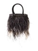 Moo Roo Ostrich Feather Top Handle Bag